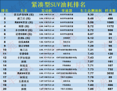 suv品牌油耗高排行榜(油耗suv)